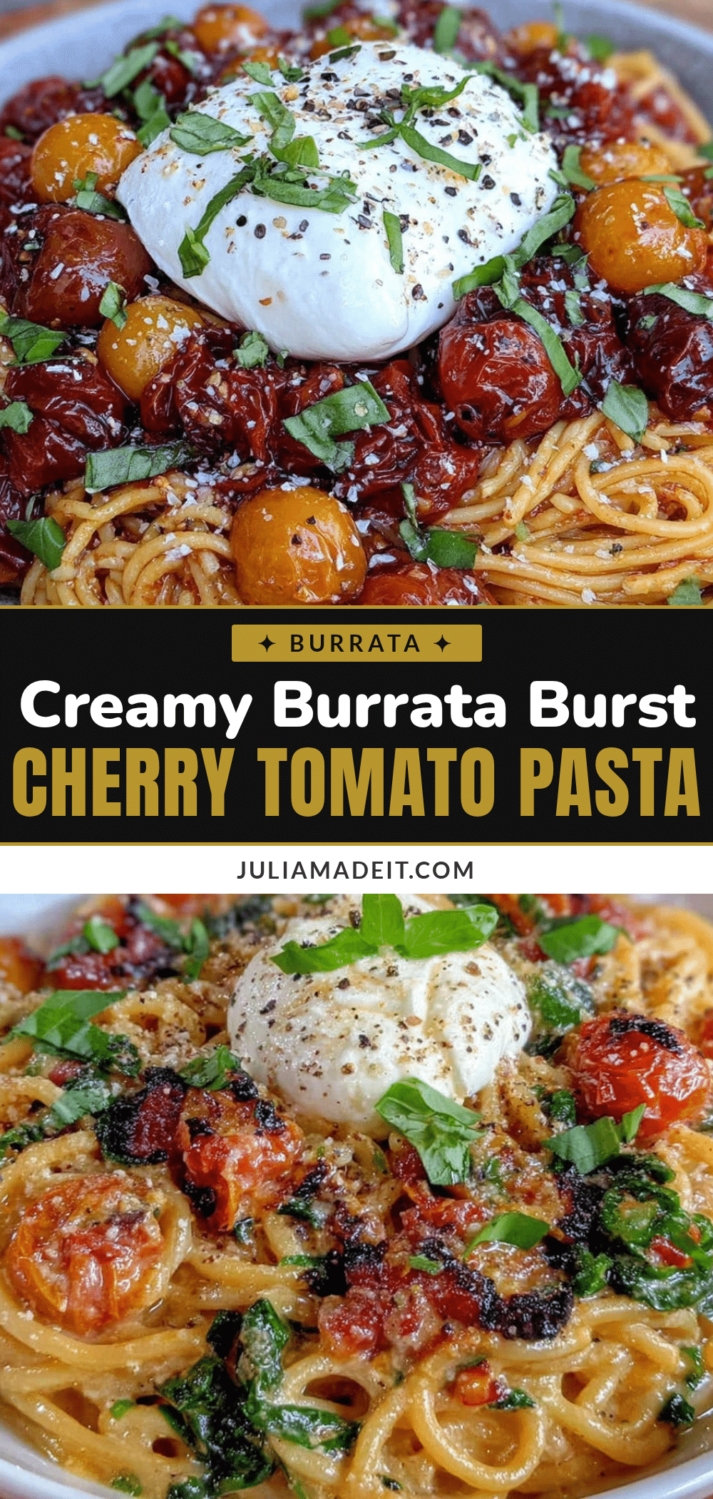 creamy burst cherry tomato pasta with burrata recipe