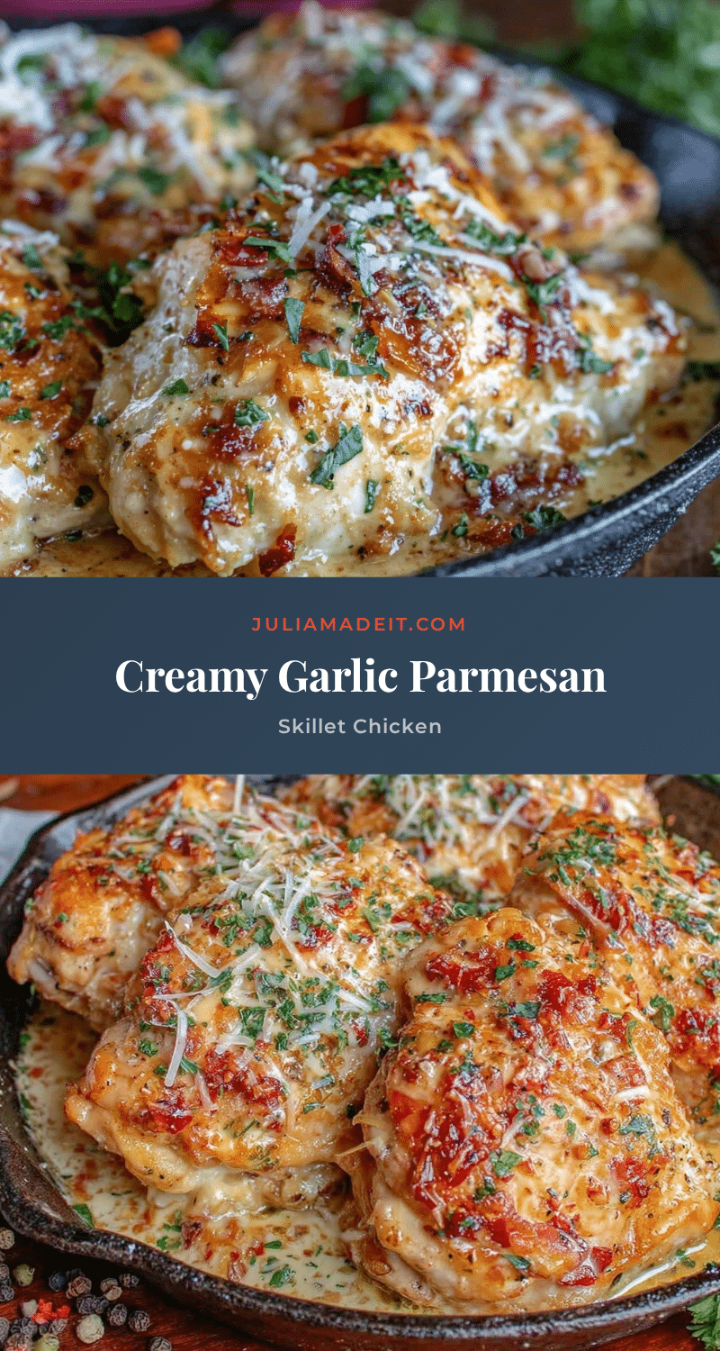 creamy garlic parmesan chicken skillet recipe