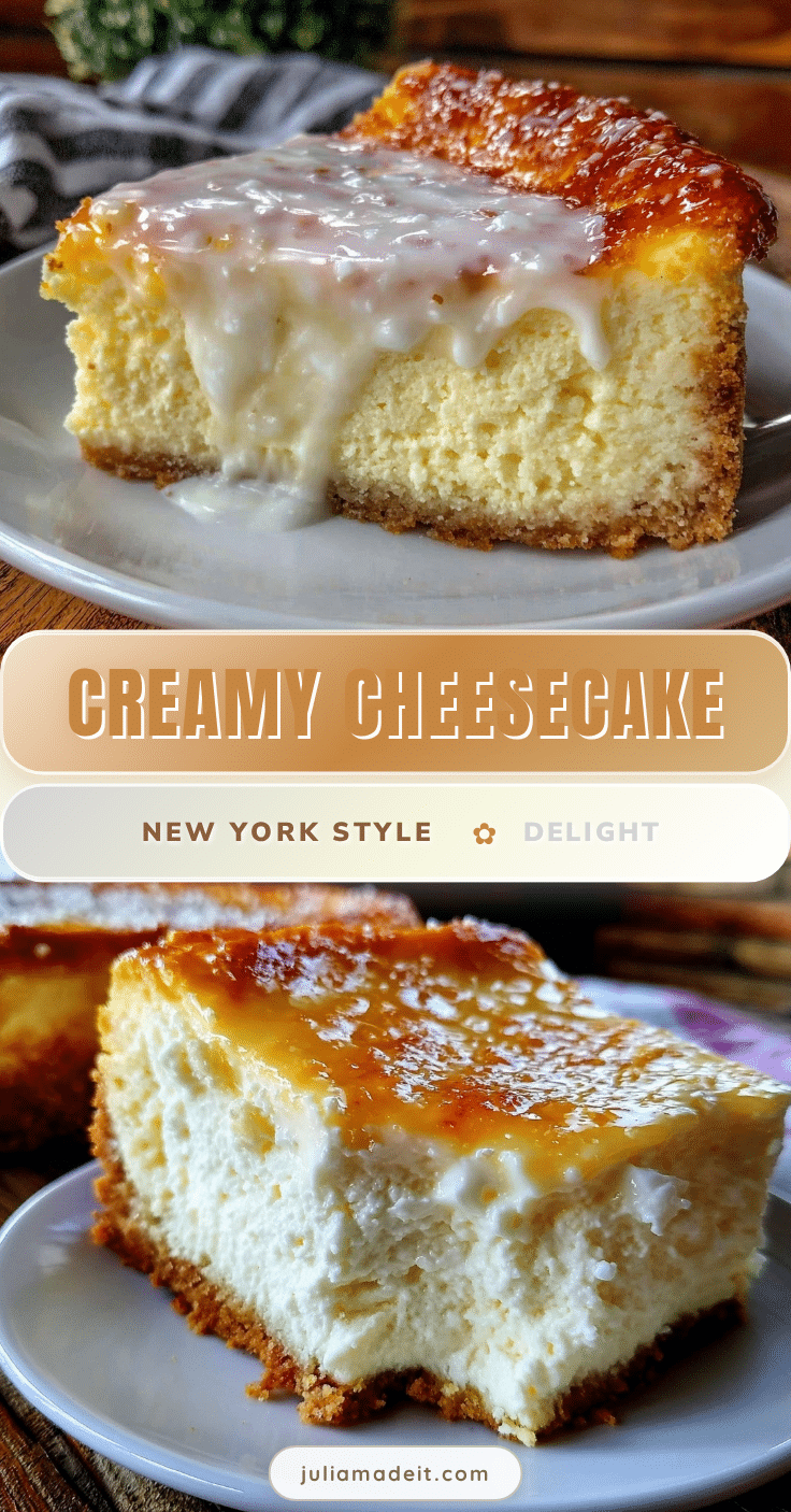 creamy New York style cheesecake recipe
