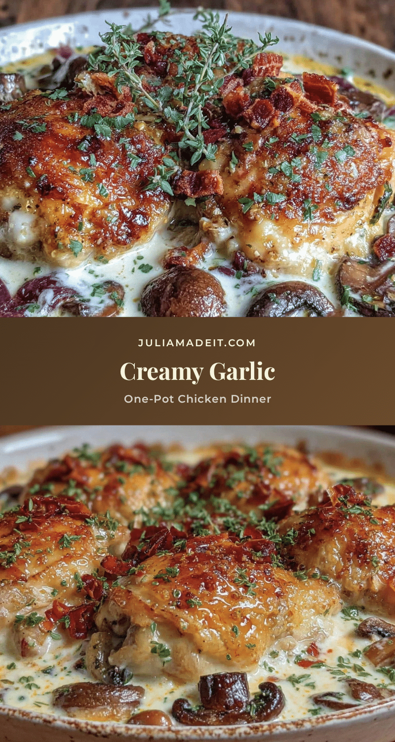 creamy one-pot garlic chicken recipe