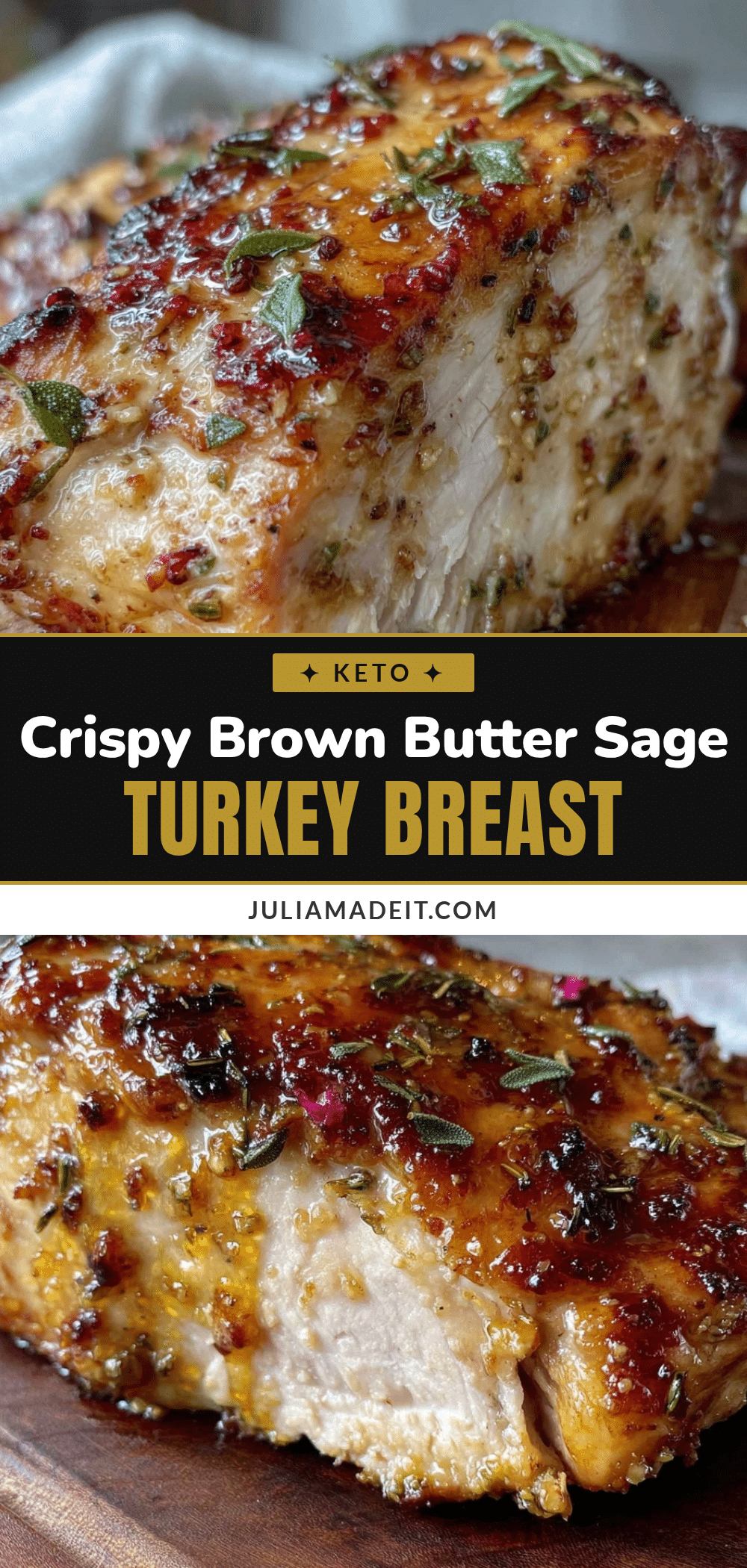 crispy brown butter sage roasted turkey breast recipe
