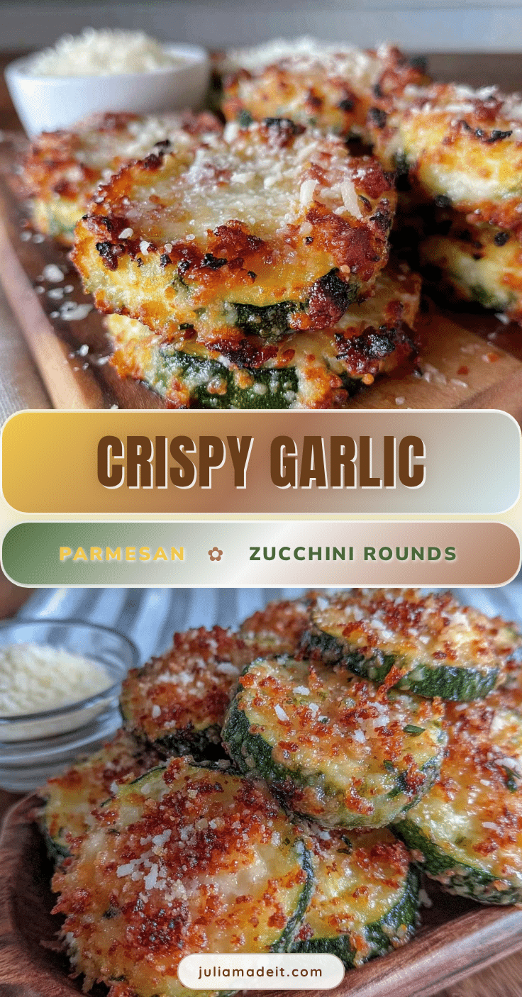 crispy garlic Parmesan roasted zucchini rounds recipe