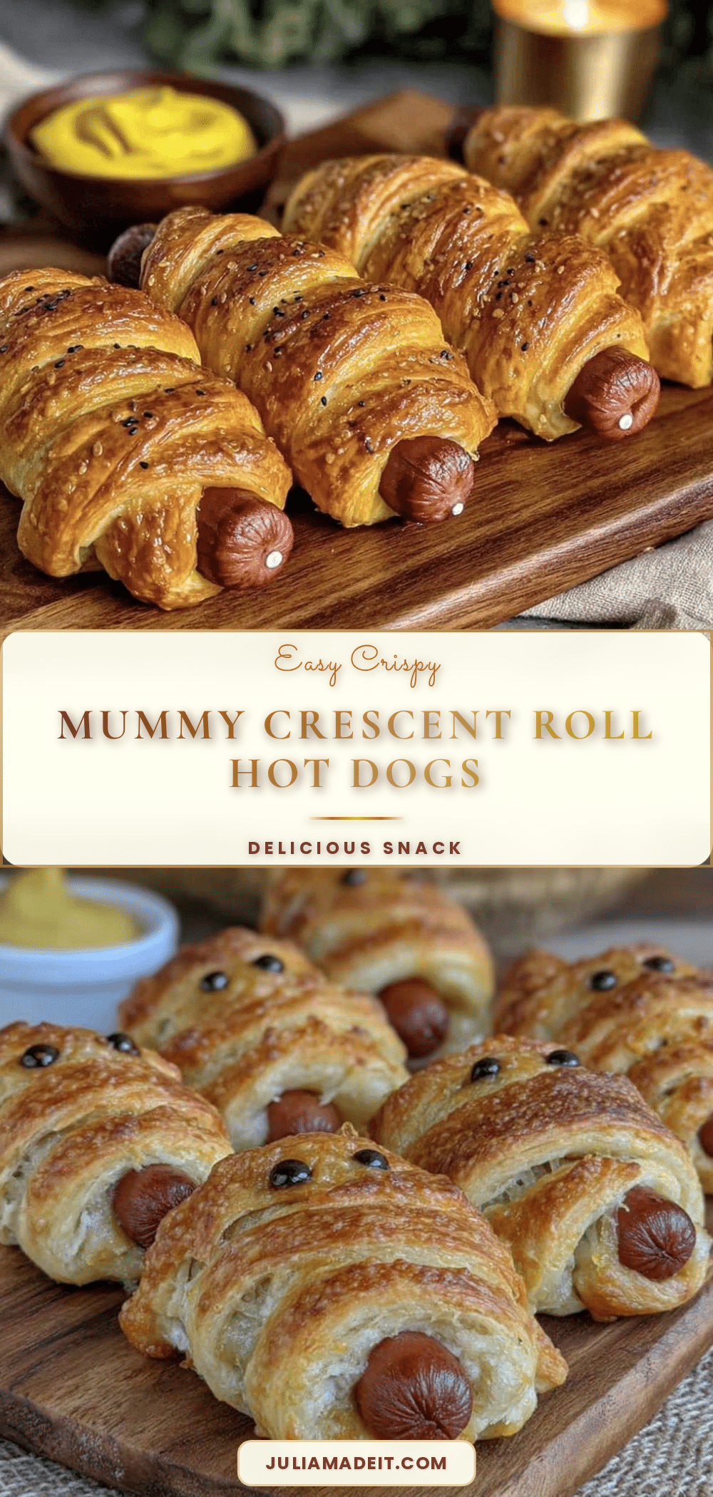 crispy mummy crescent roll hot dogs recipe