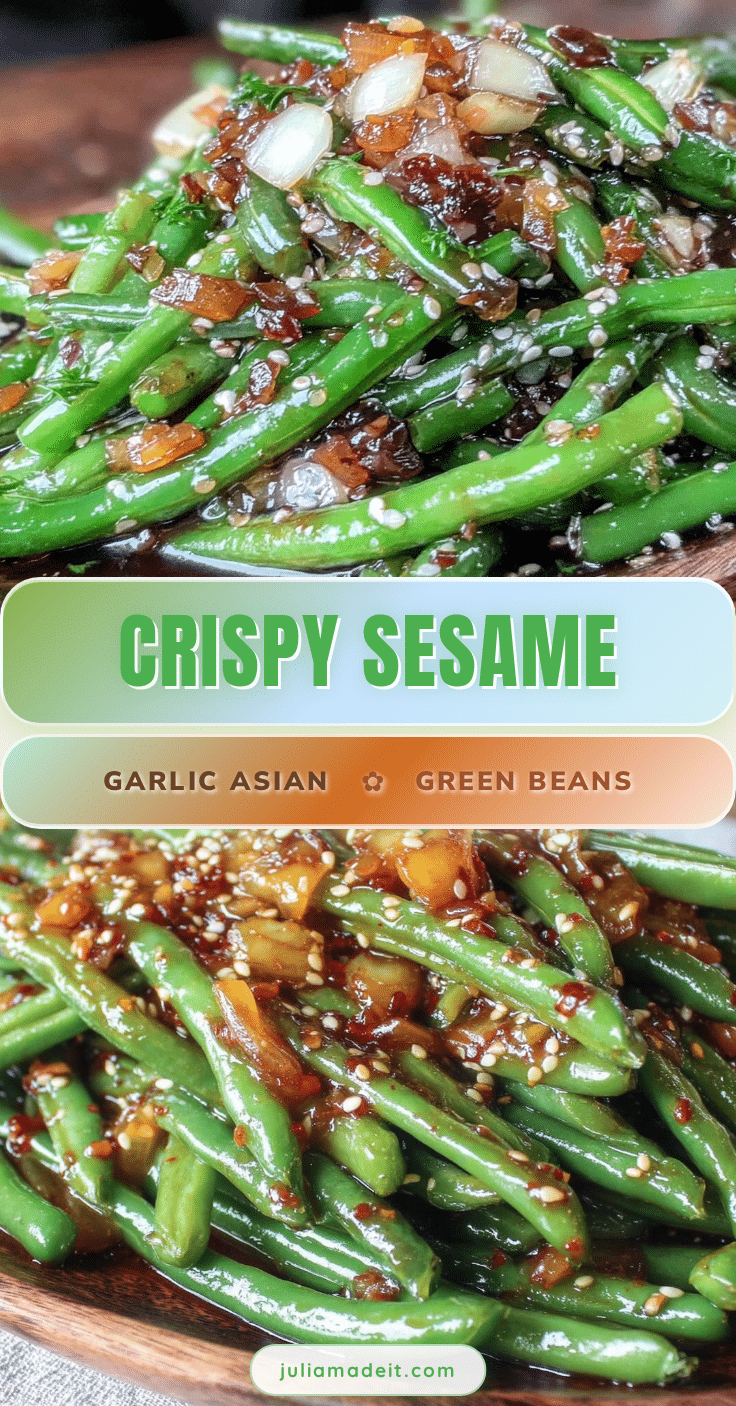 crispy sesame garlic Asian green beans stir fry recipe