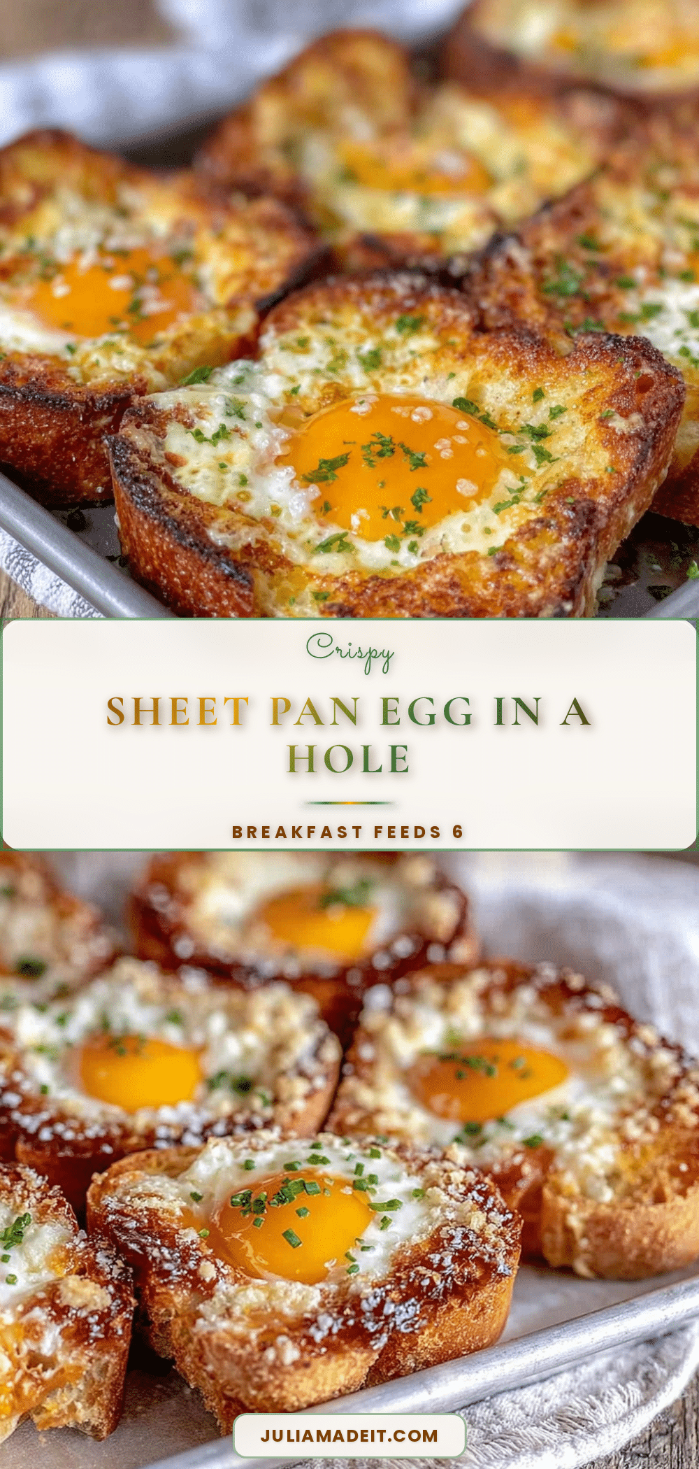 crispy sheet pan egg in a hole breakfast recipe