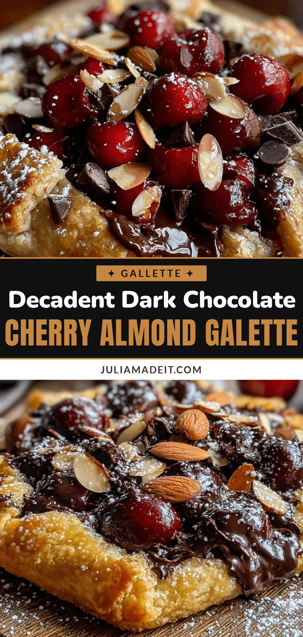 dark chocolate cherry almond galette recipe