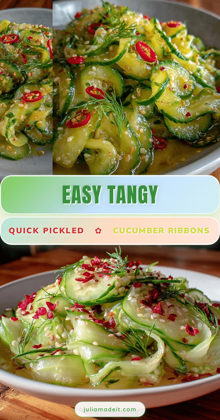 easy quick pickled cucumber ribbons recipe