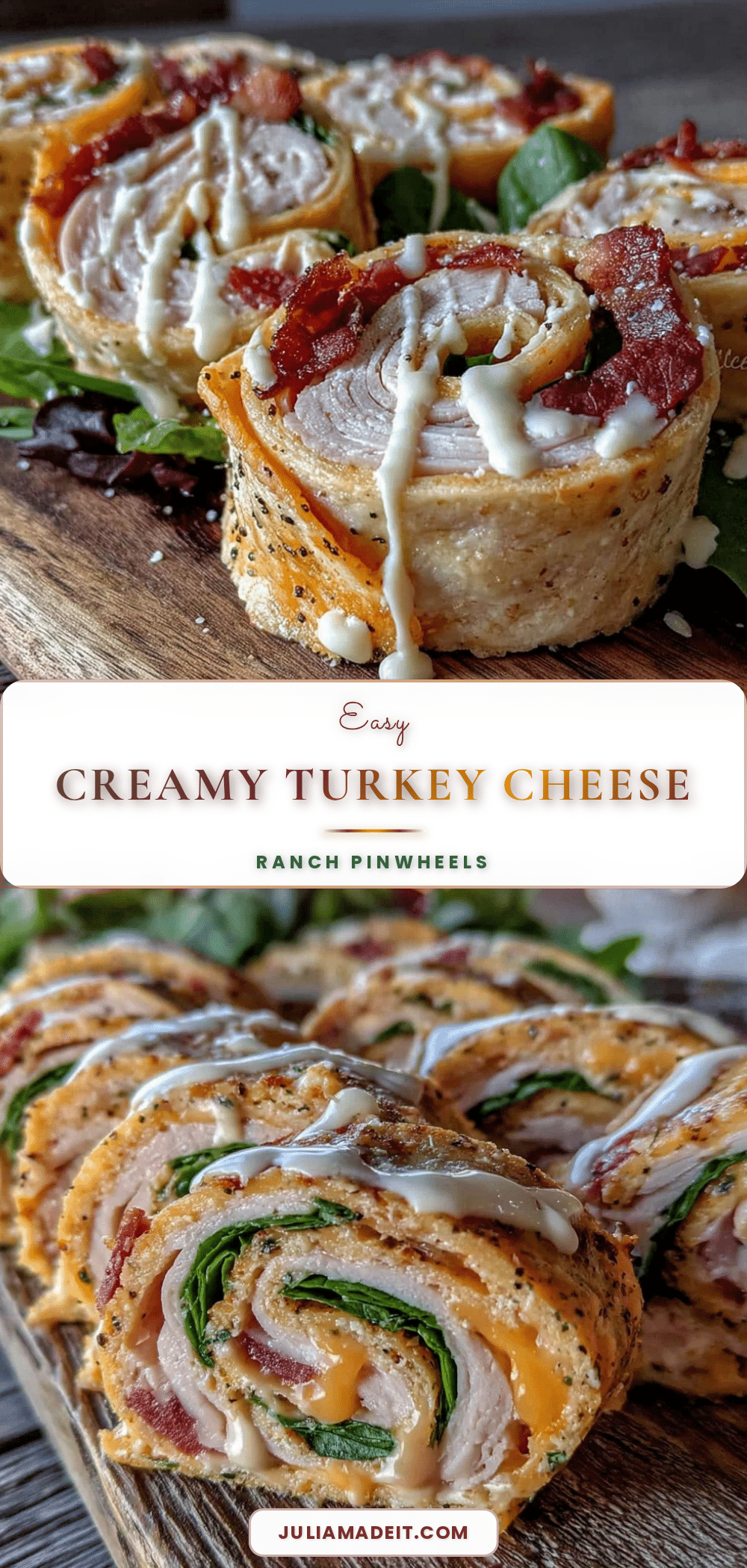 easy turkey and cheese pinwheels recipe