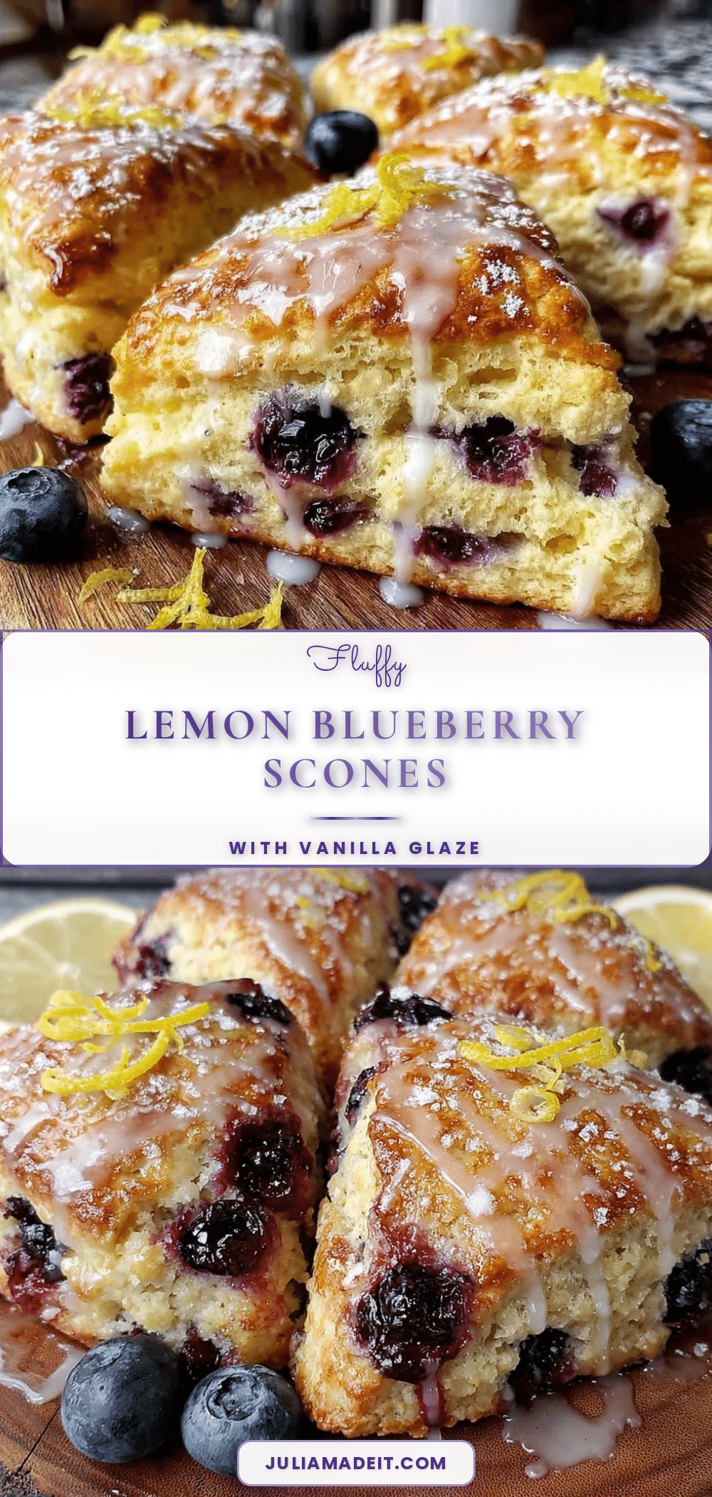 fluffy lemon blueberry scones recipe