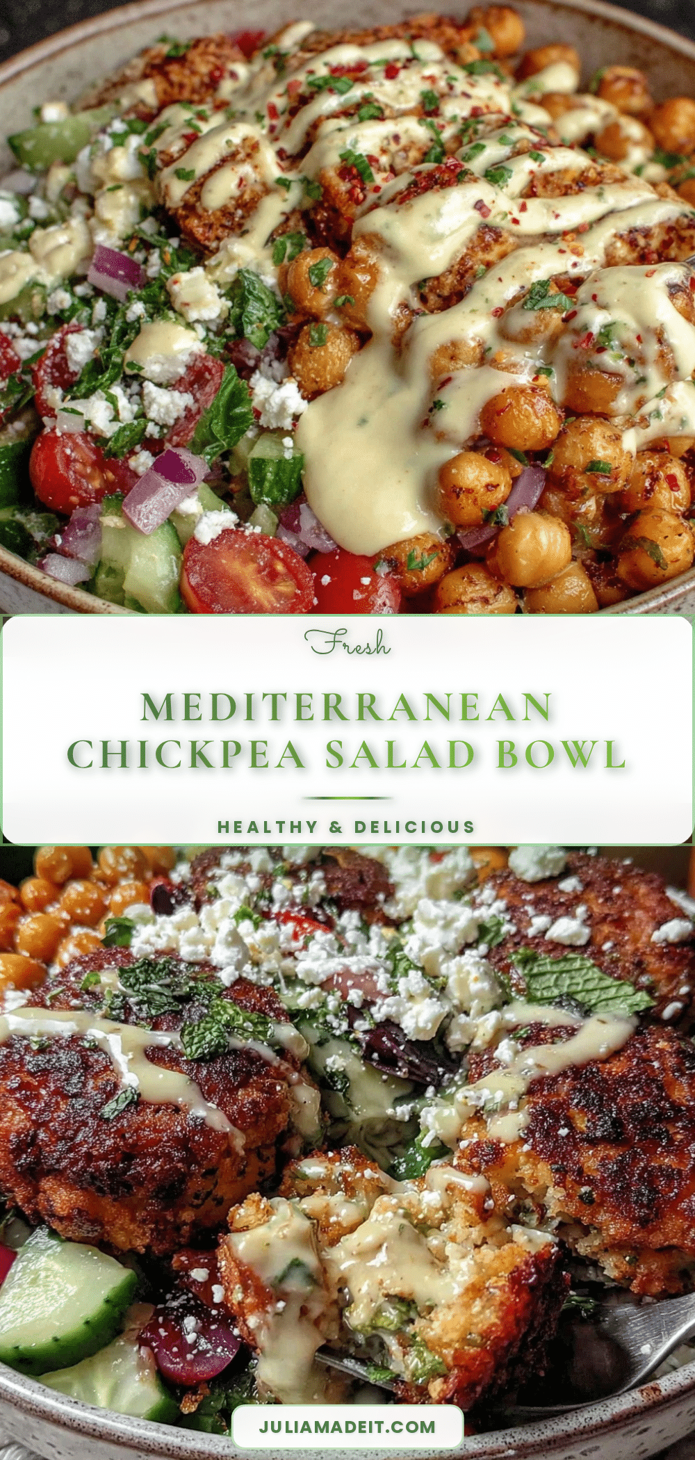Fresh Mediterranean Chickpea Salad Bowl recipe