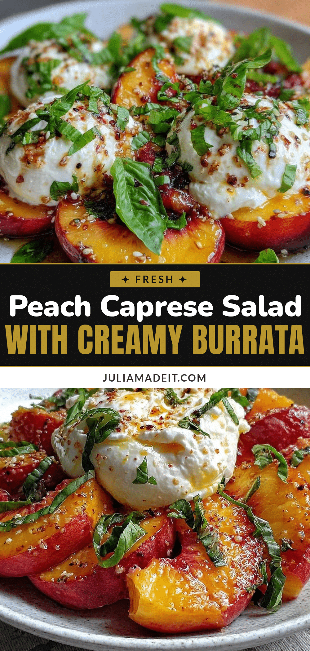 Fresh Peach Caprese Salad recipe
