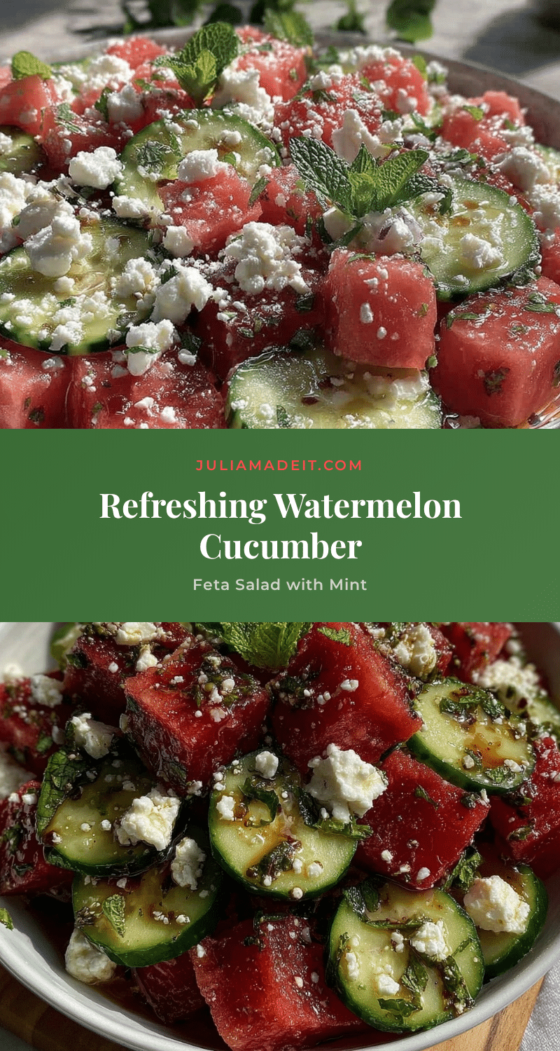 fresh watermelon cucumber feta salad recipe