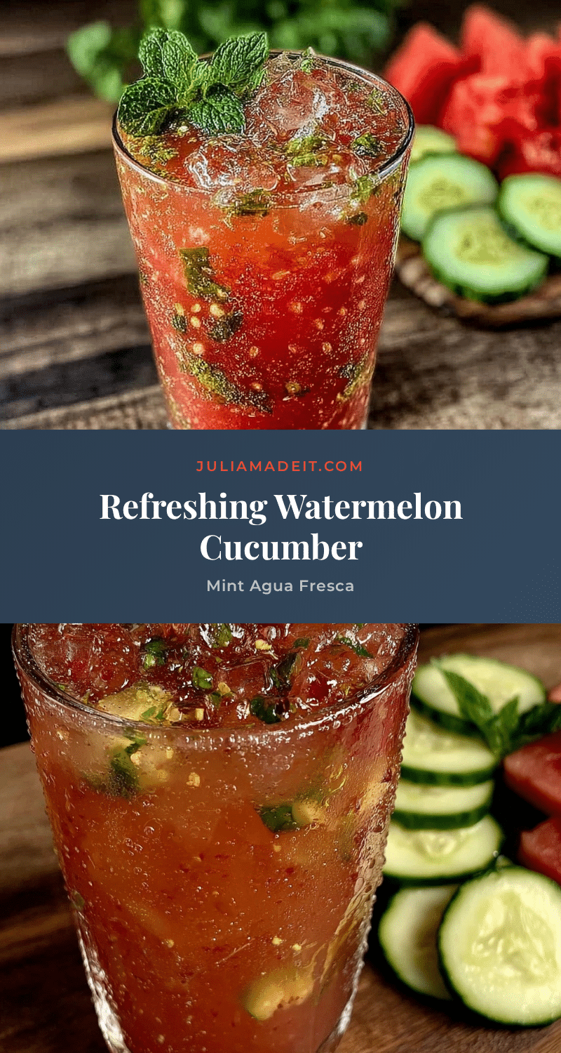fresh watermelon cucumber mint agua fresca recipe
