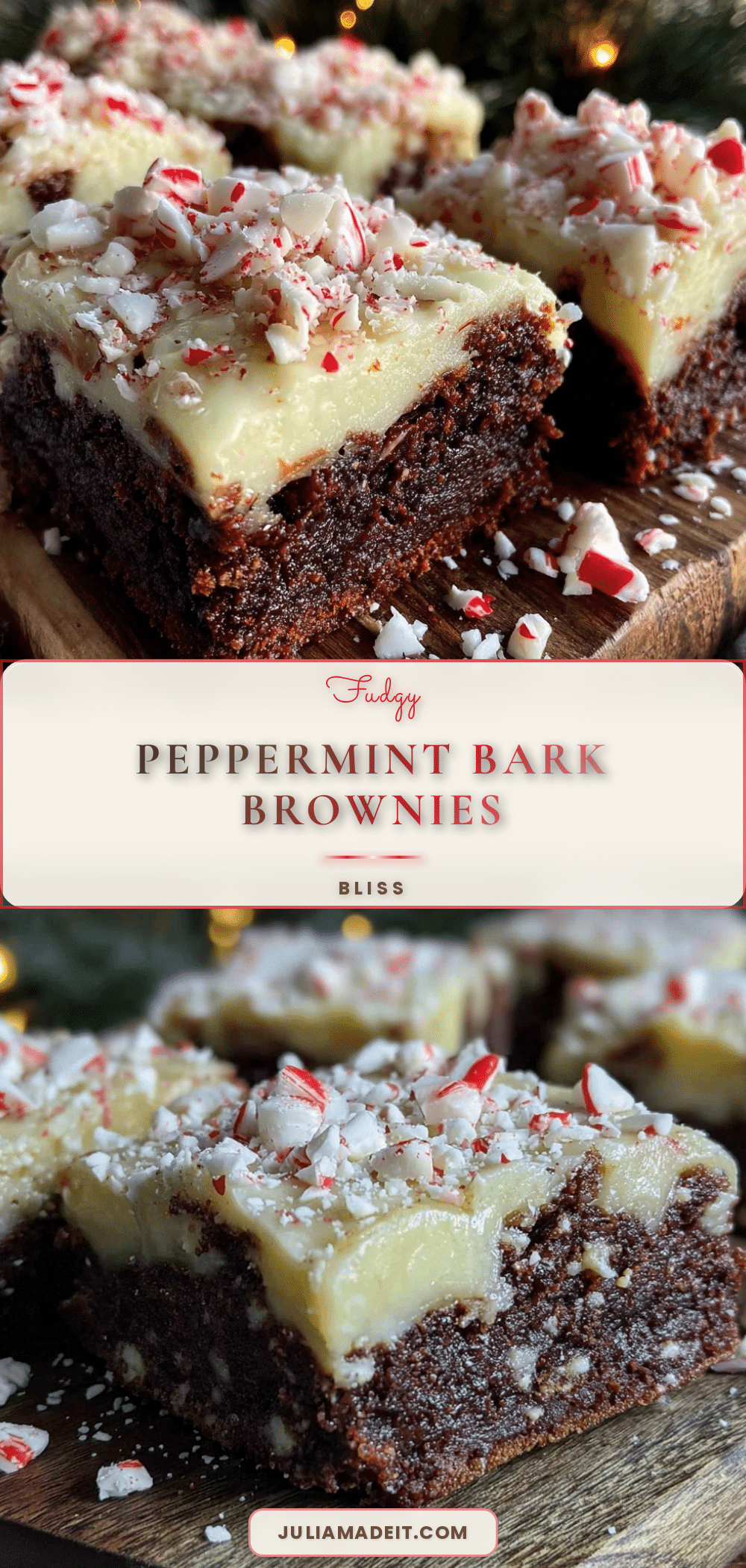 fudgy peppermint bark brownies recipe