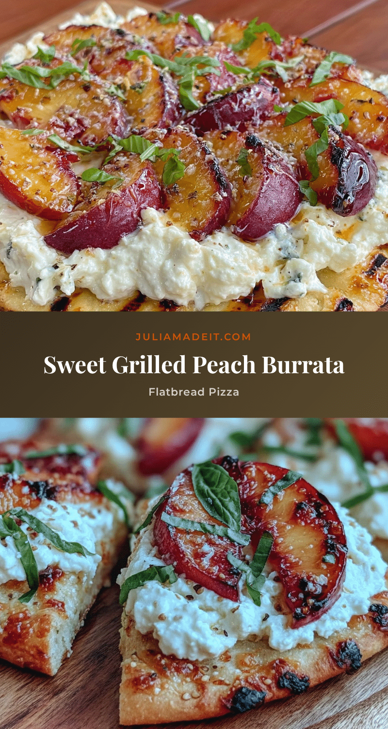 grilled peach and burrata flatbread pizza recipe