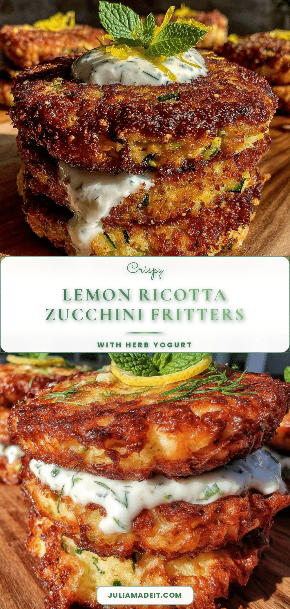 lemon ricotta zucchini fritters recipe