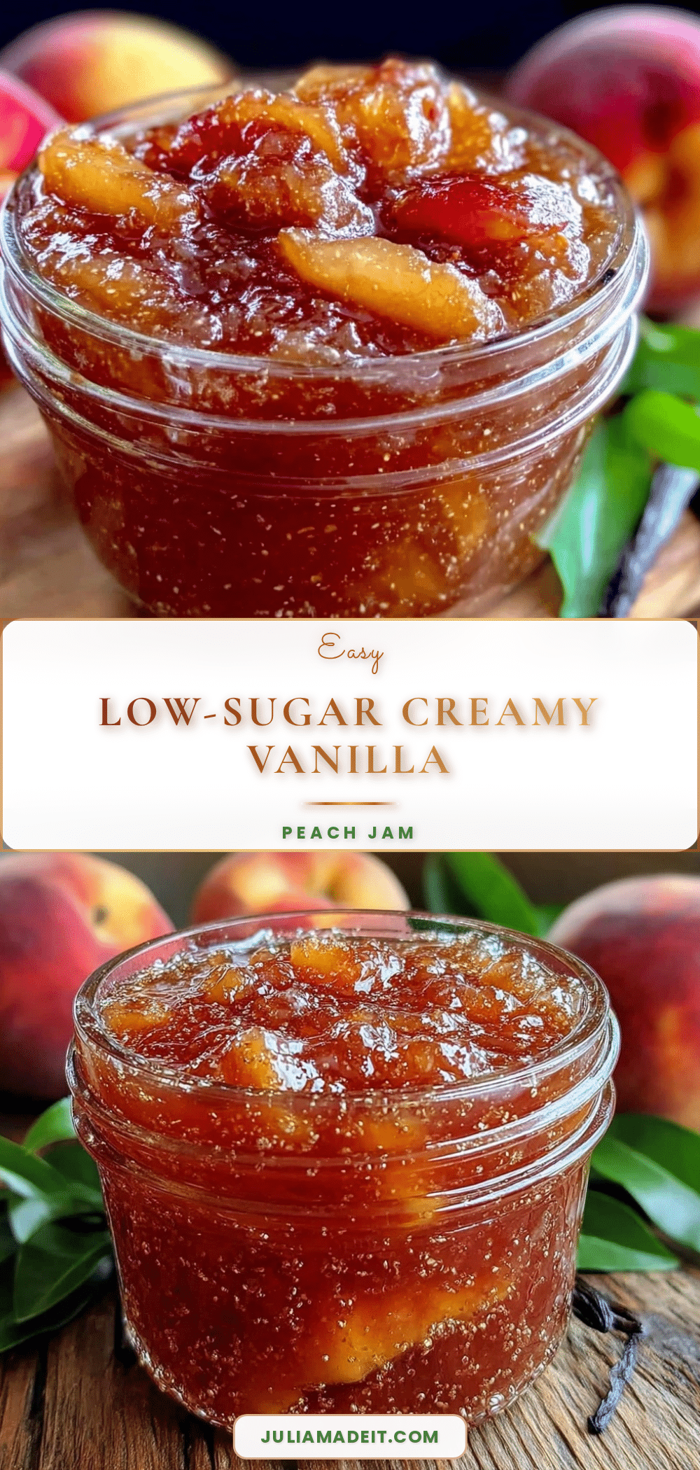 low sugar vanilla peach jam recipe