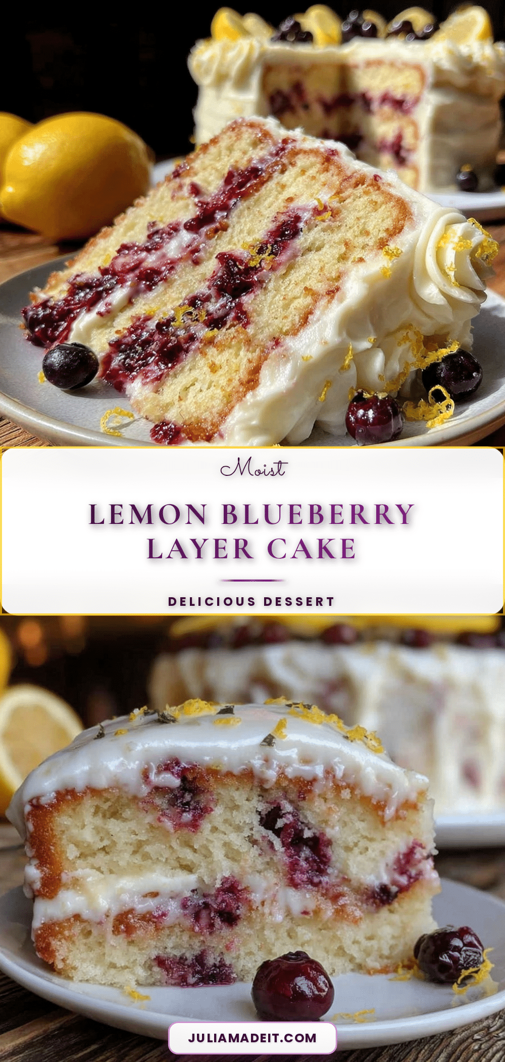 moist lemon blueberry layer cake recipe
