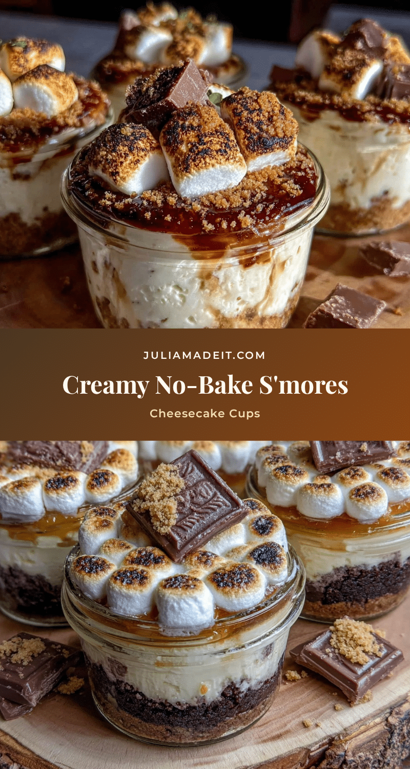 no-bake smores cheesecake cups recipe
