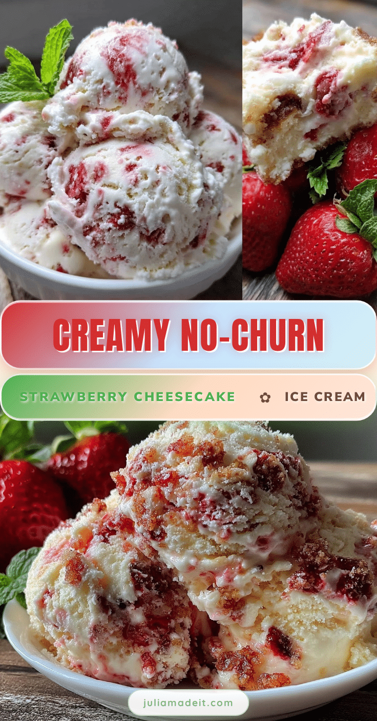 no churn strawberry cheesecake ice cream recipe