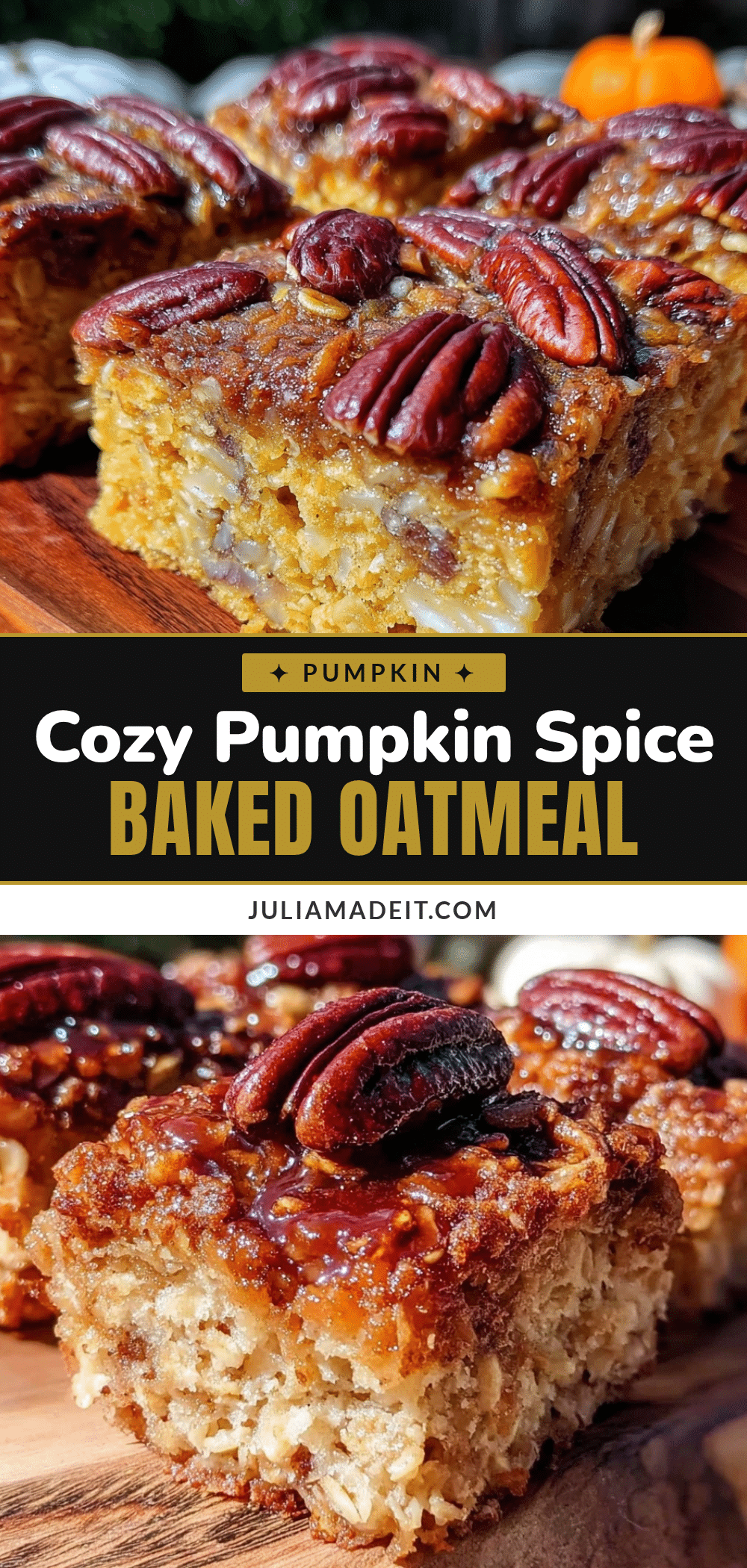 pumpkin spice baked oatmeal recipe