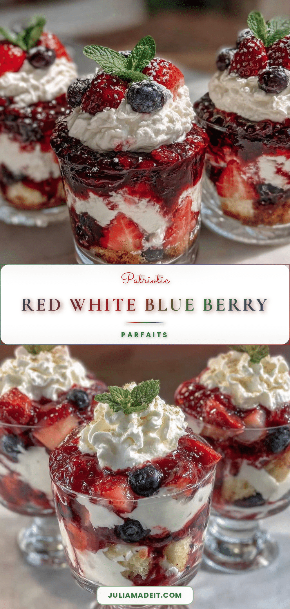 red white and blue berry trifle parfaits recipe