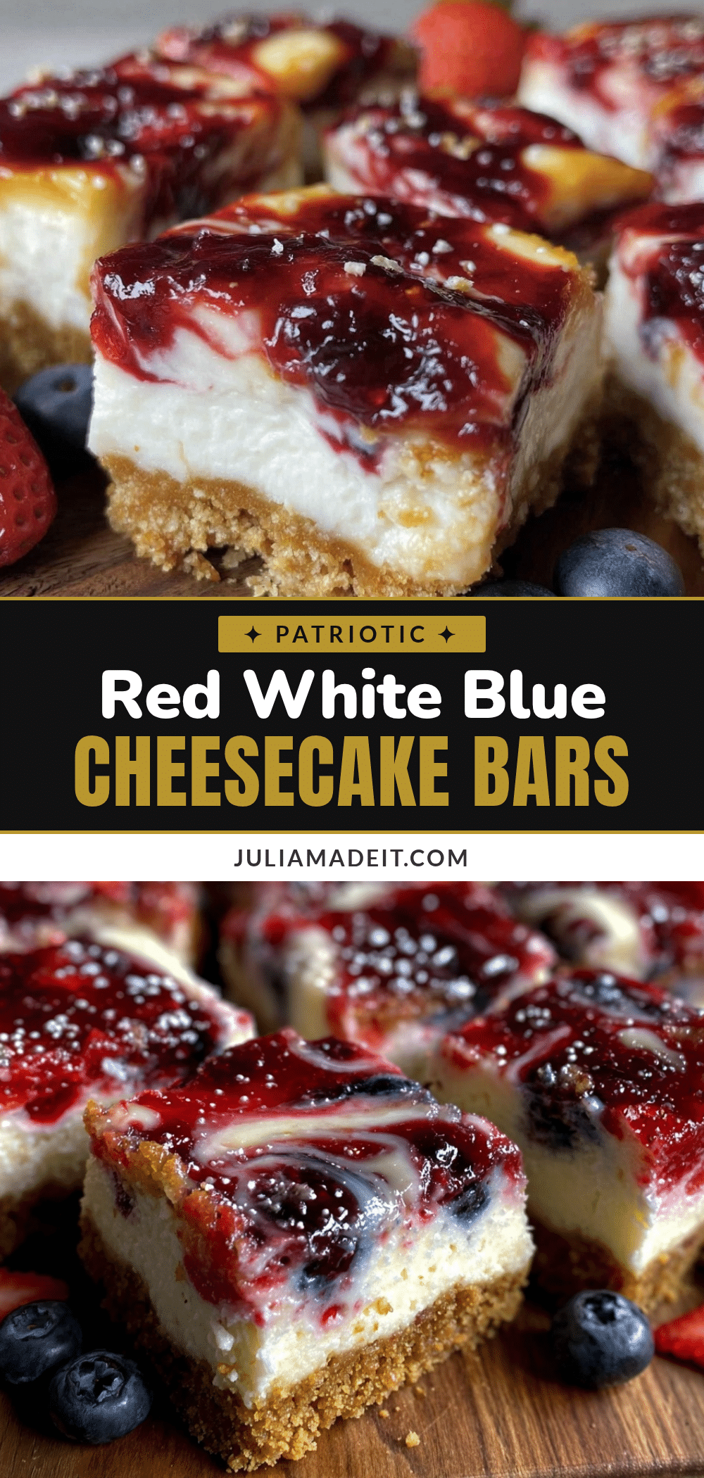 red white and blue cheesecake bars recipe