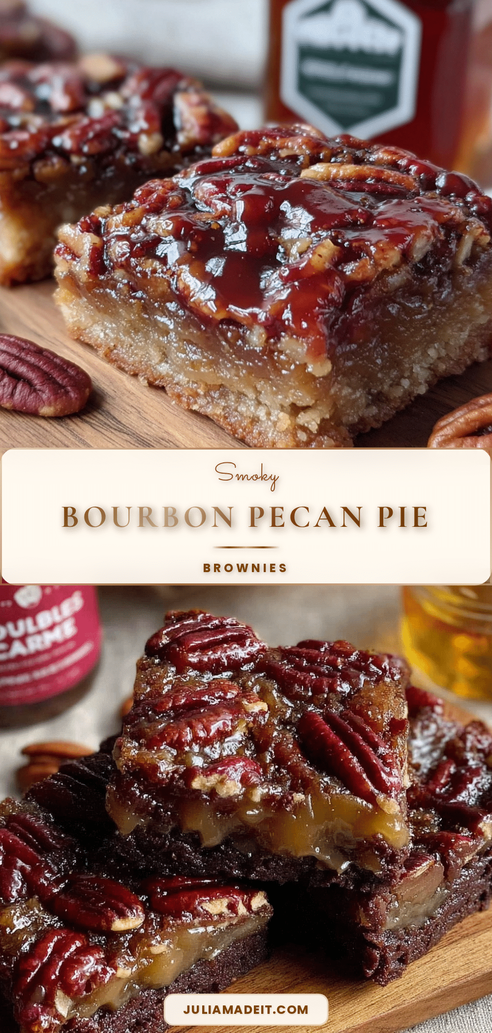 smoked bourbon pecan pie brownies recipe