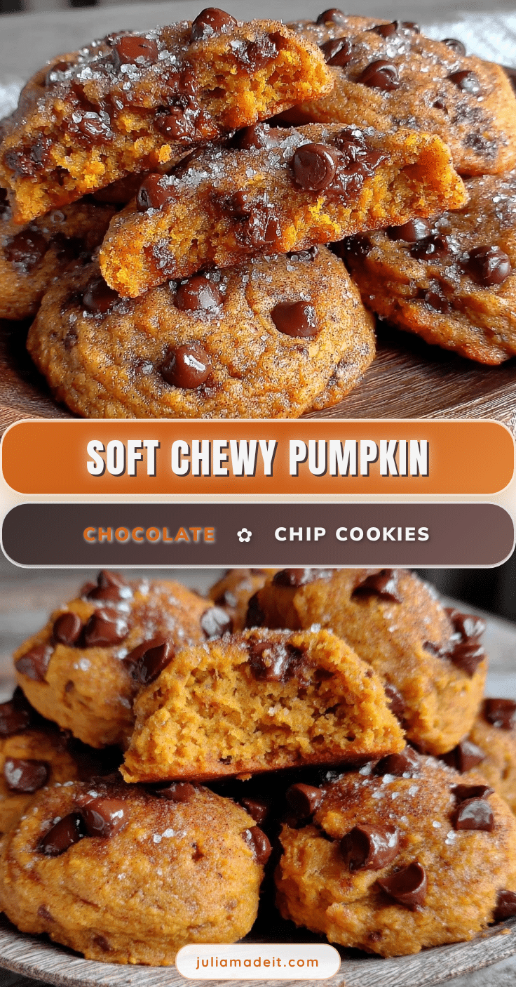 soft and chewy pumpkin chocolate chip cookies recipe