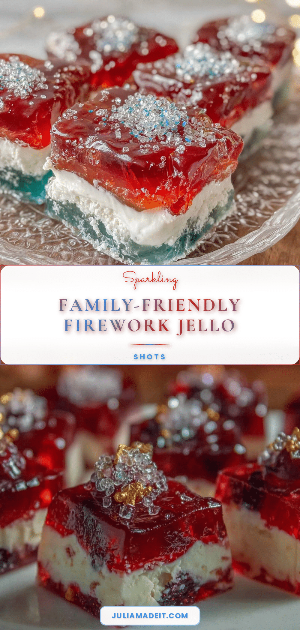 sparkling family-friendly firework jello shots recipe