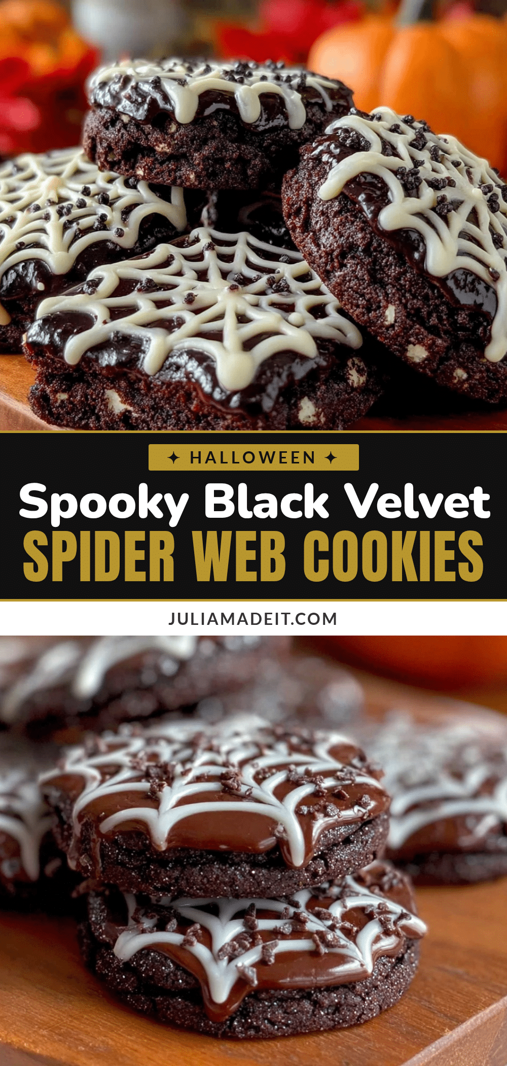 black velvet spider web halloween cookies recipe