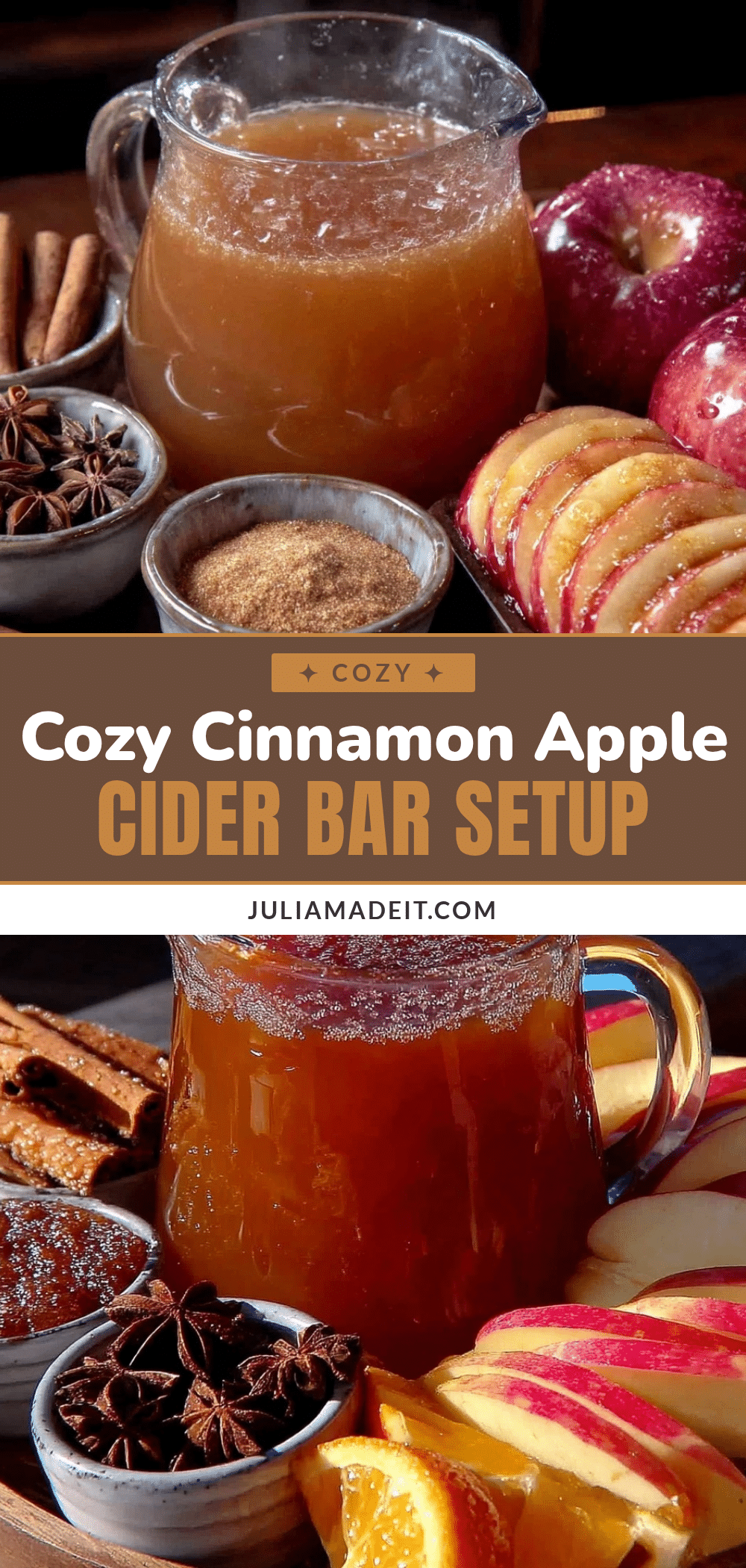 cozy cinnamon apple cider bar setup recipe