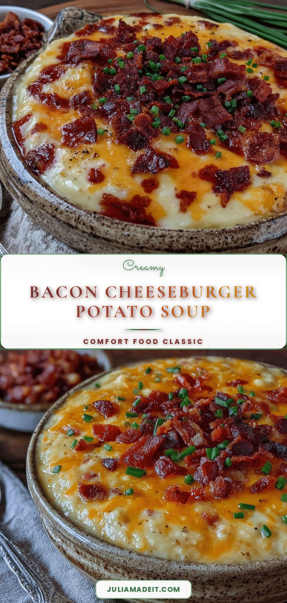 creamy bacon cheeseburger potato soup recipe