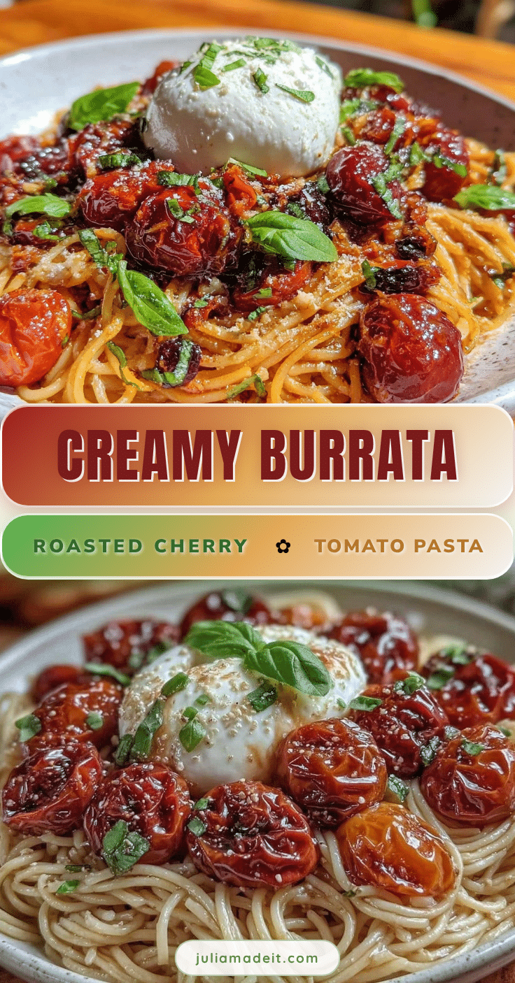 creamy burrata roasted cherry tomato pasta recipe