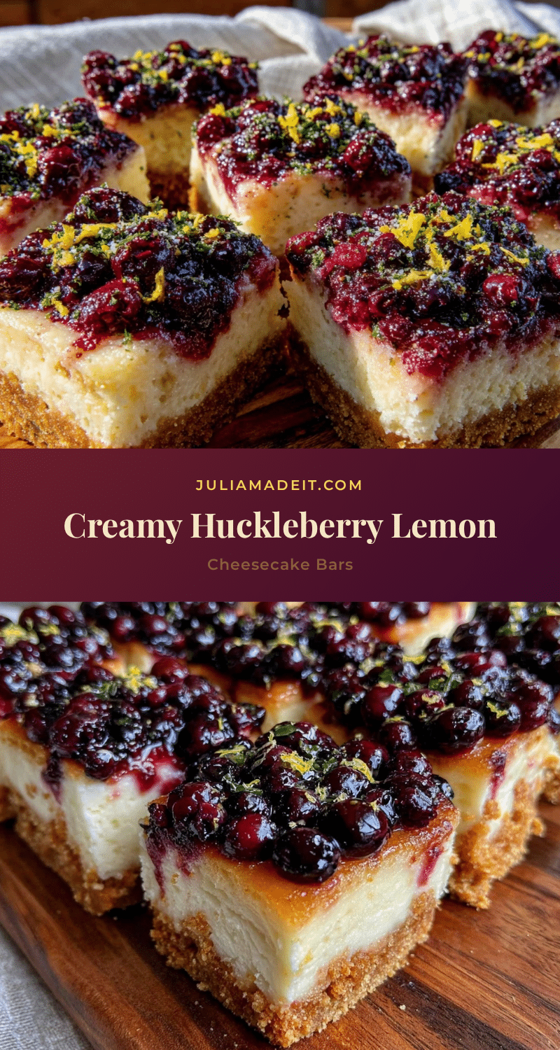 creamy huckleberry lemon cheesecake bars recipe