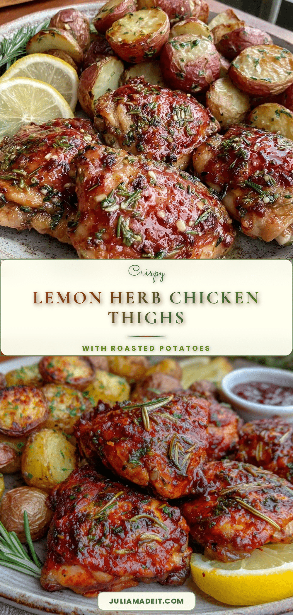 crispy baked lemon herb chicken thighs recipe