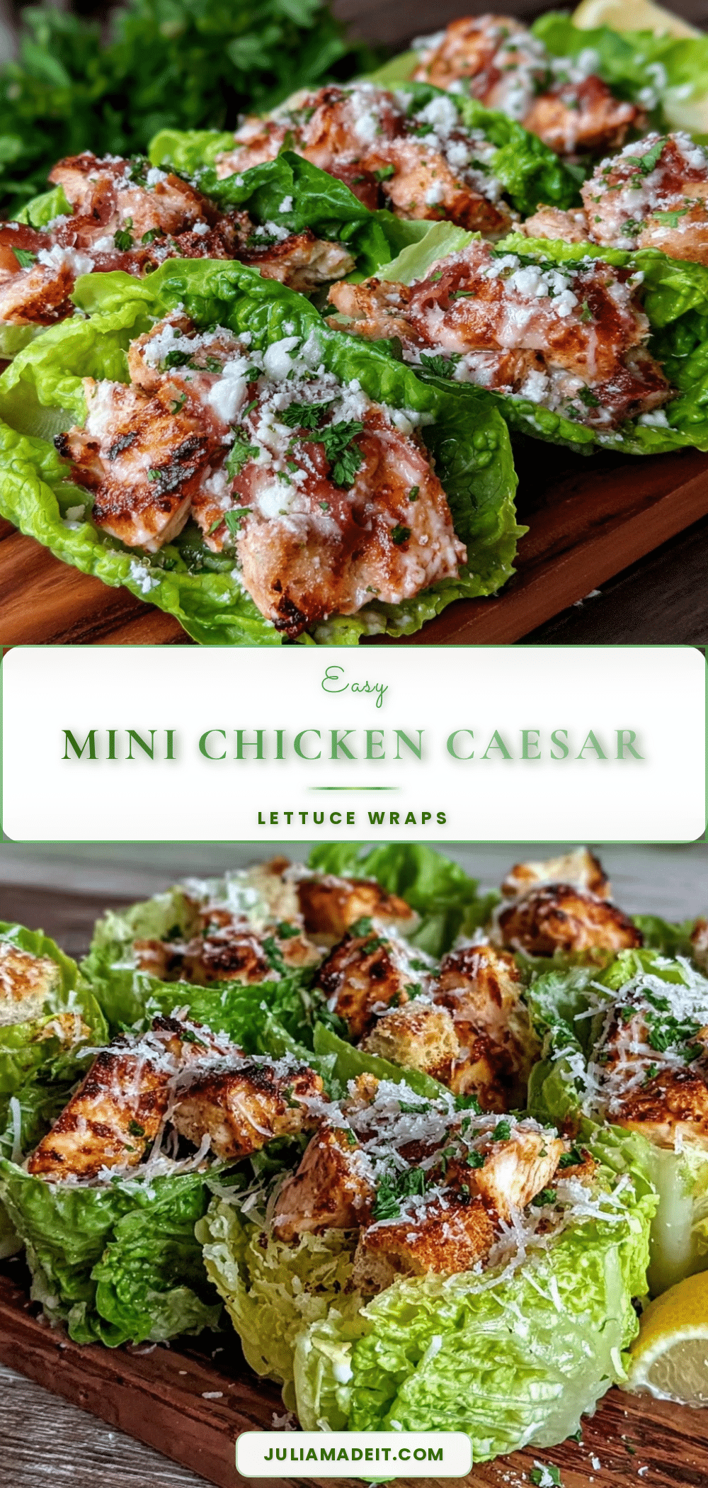 easy mini chicken caesar lettuce wraps recipe