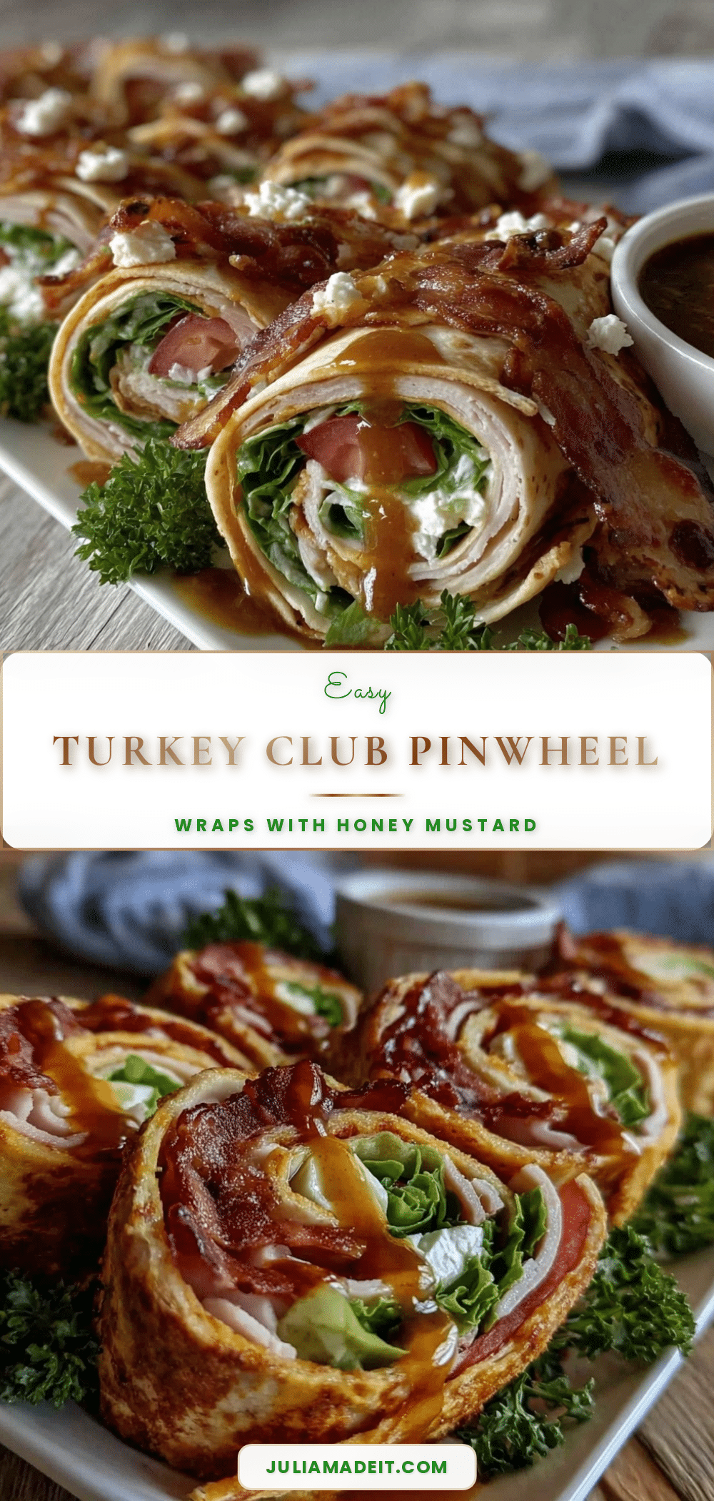 easy turkey club pinwheel wraps recipe