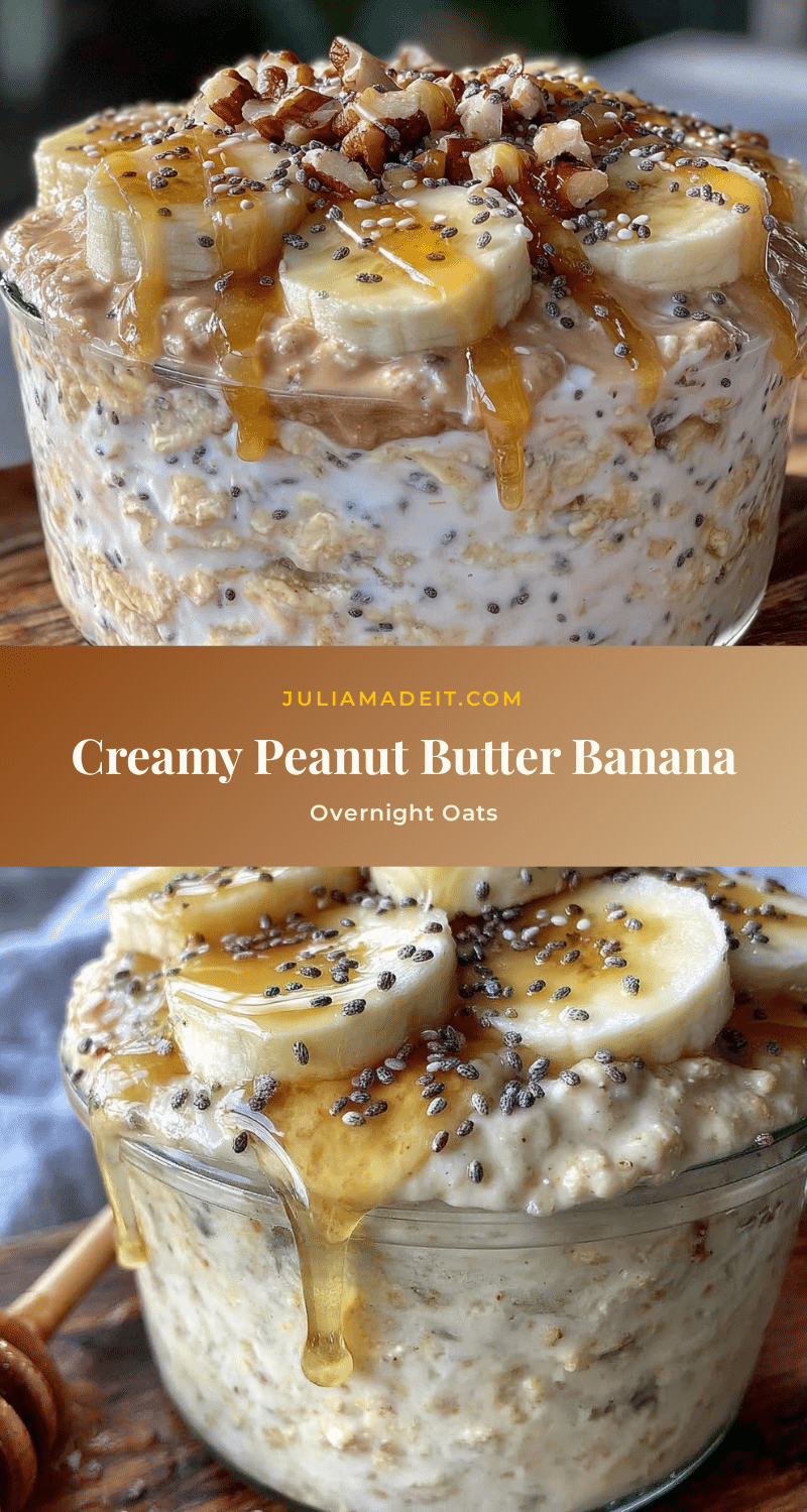 healthy peanut butter banana overnight oats recipe