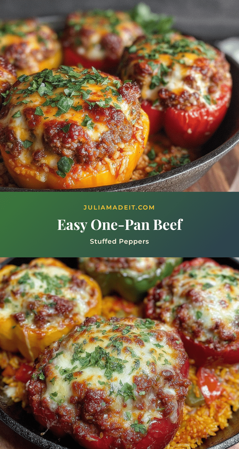one-pan ground beef stuffed bell peppers recipe
