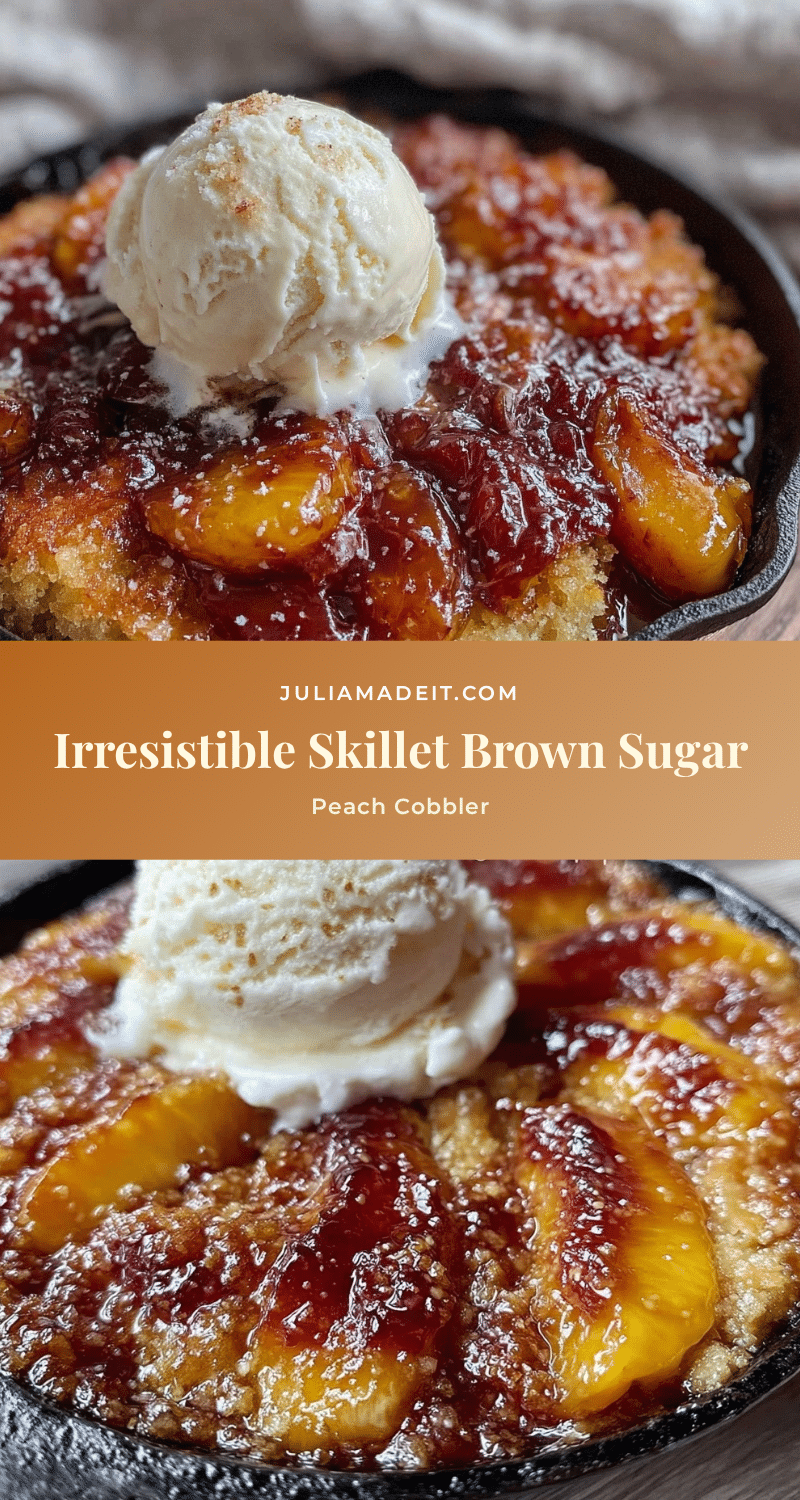 skillet brown sugar peach cobbler recipe
