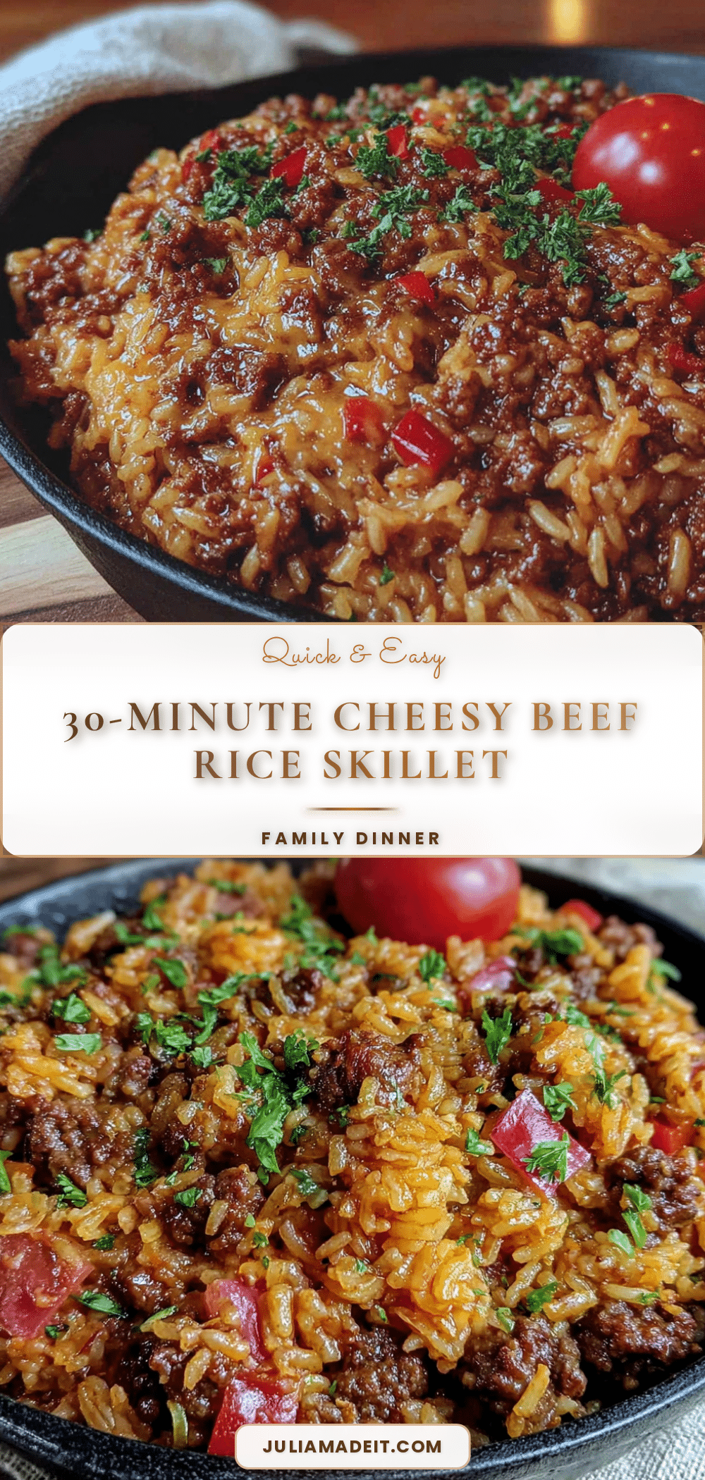 cheesy beef rice skillet recipe