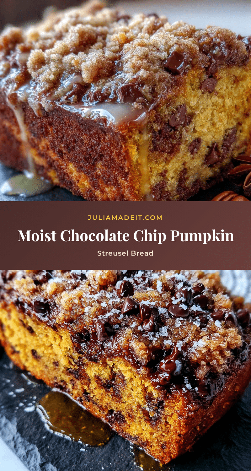 chocolate chip pumpkin bread with streusel topping recipe