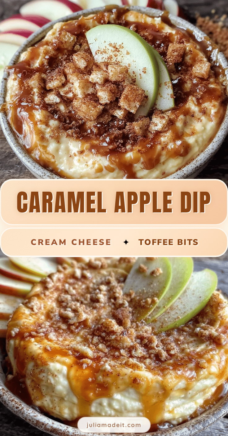 creamy caramel apple dip with toffee bits recipe
