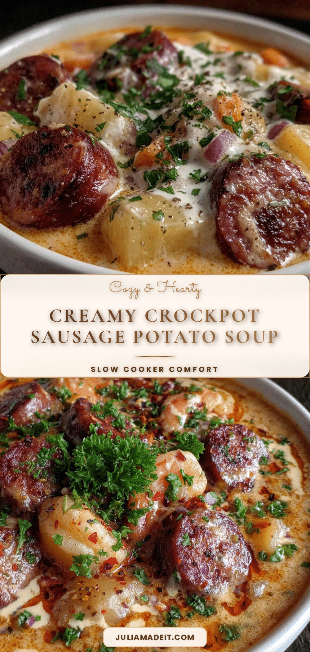 creamy crockpot sausage and potato soup recipe