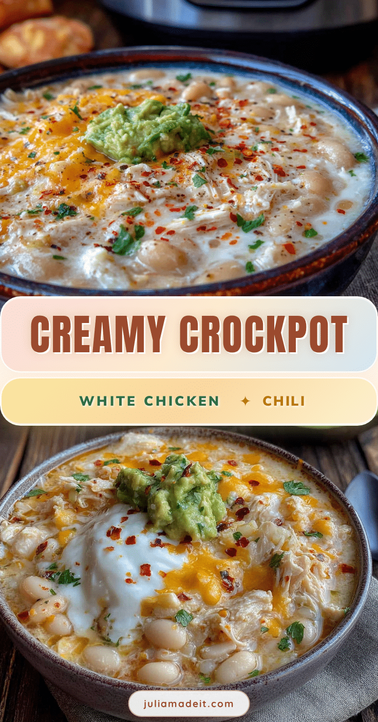 creamy crockpot white chicken chili recipe