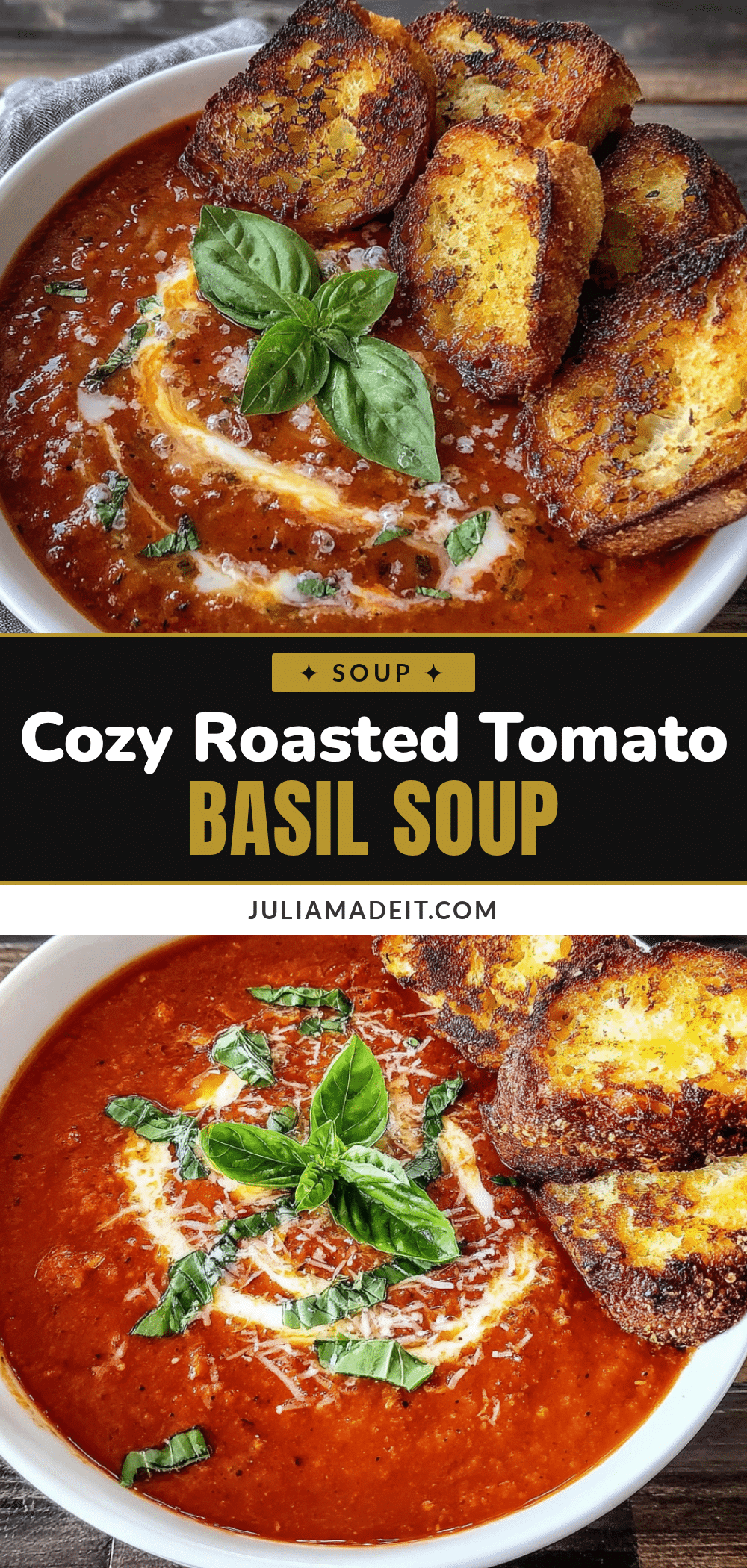 creamy roasted tomato basil soup recipe