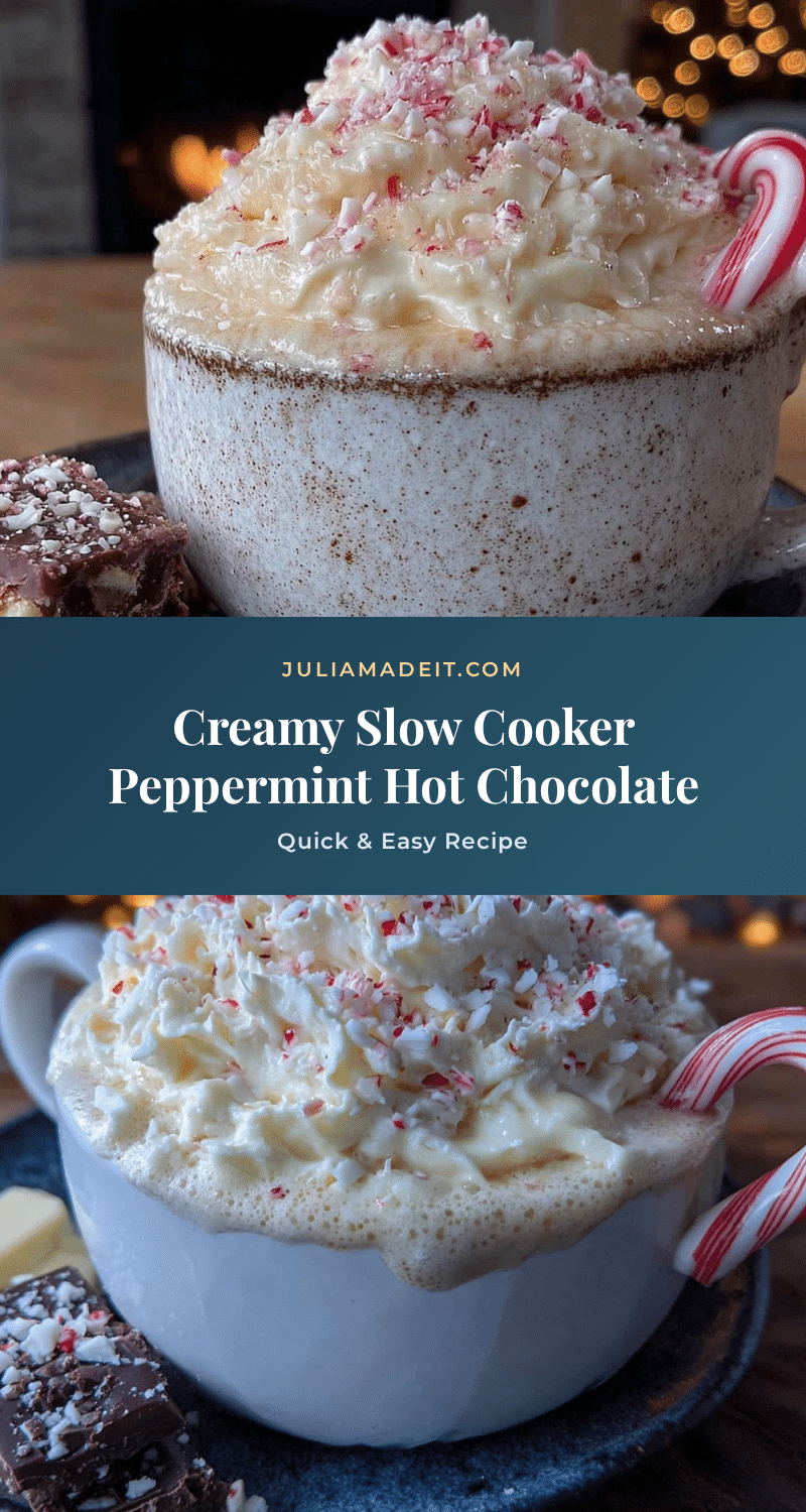 creamy slow cooker peppermint white hot chocolate recipe