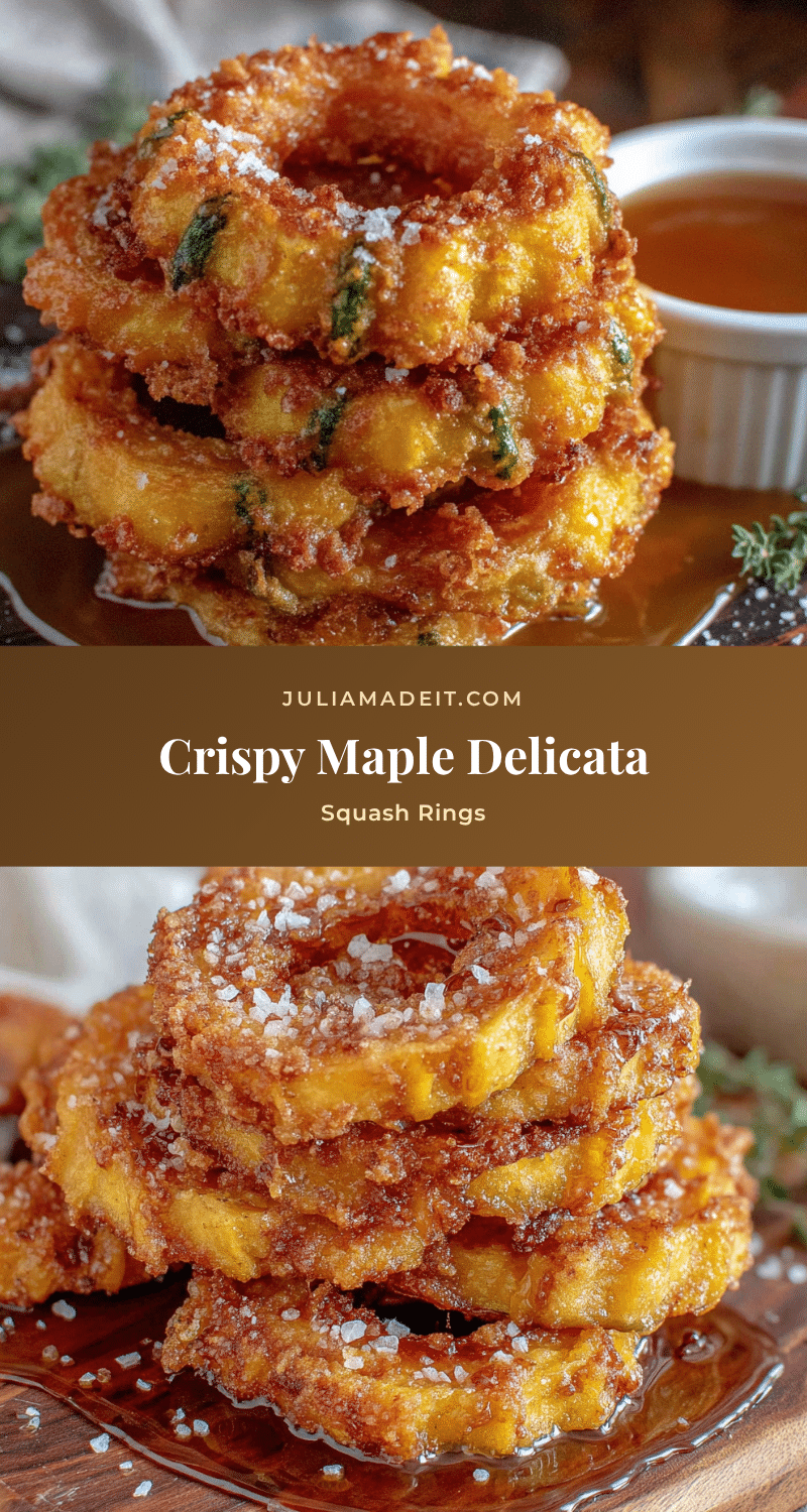 crispy delicata squash rings with easy maple drizzle recipe