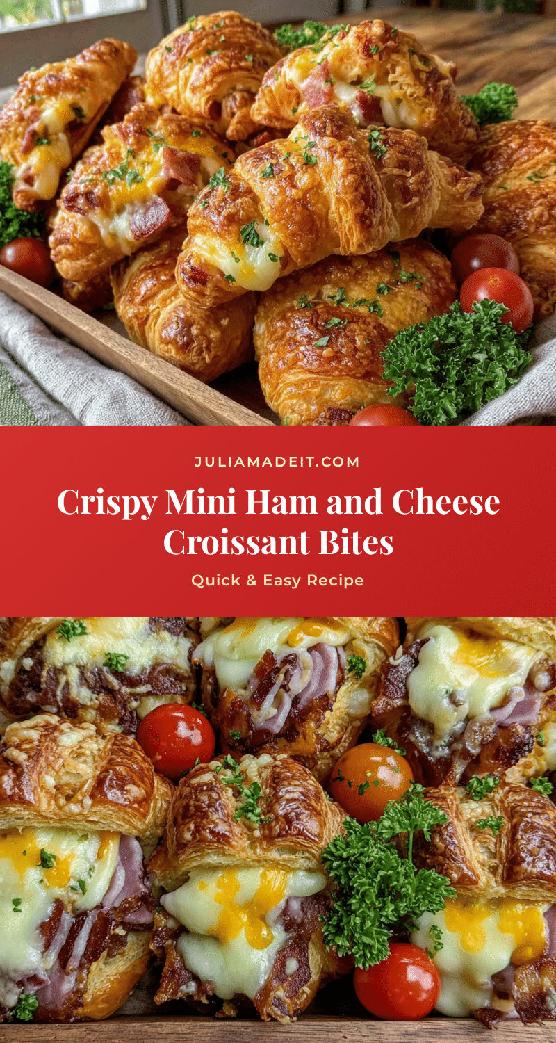 Crispy Mini Ham and Cheese Croissant Bites recipe